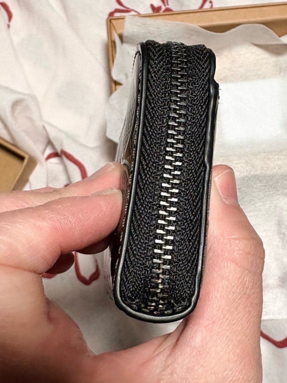 Coach Black Patent Leather Zip Wallet - Picture 4 of 8